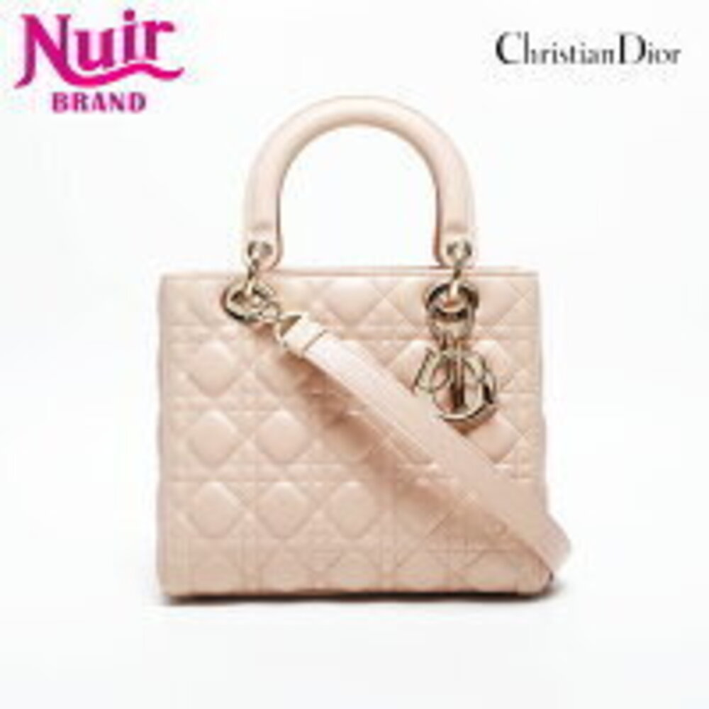 Christian Dior Lady Leather Handbag Pink